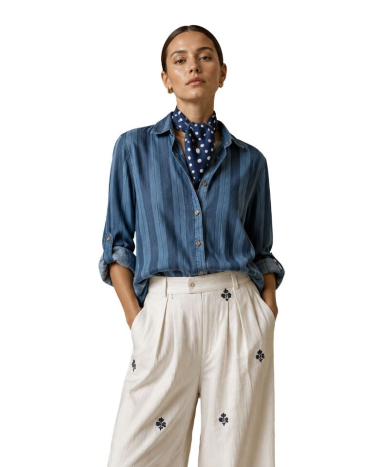 The Ronan Striped Chambray Button-Down