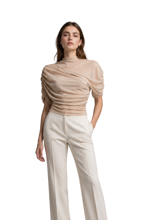 The Athena Mesh Cowl Top