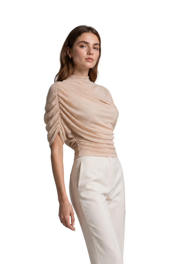 The Athena Mesh Cowl Top