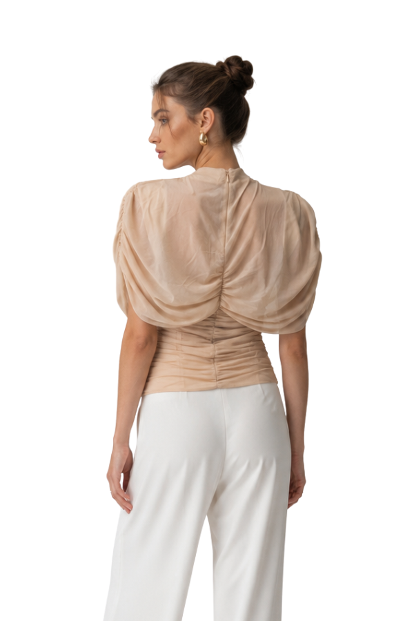 The Athena Mesh Cowl Top