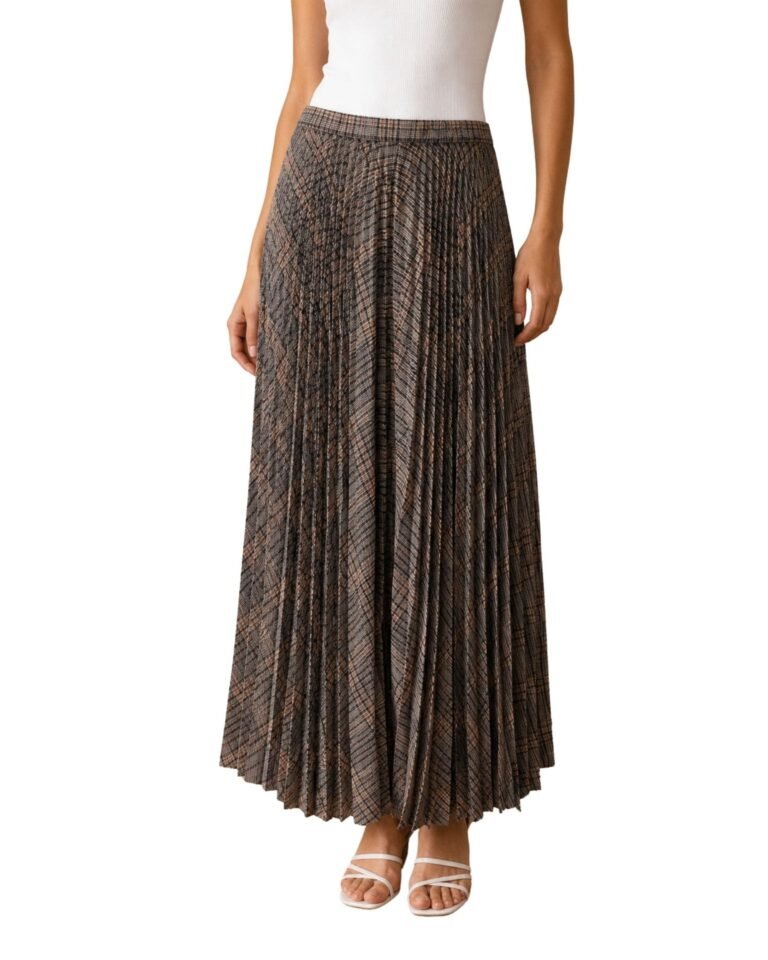 The Melania Plaid Midi Skirt
