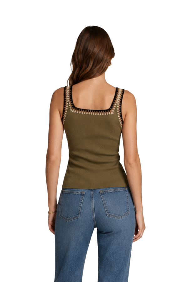 The Galia Crochet Trimmed Tank Top